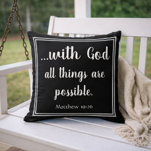 With God All Things Are Possible Inspirational Cushion