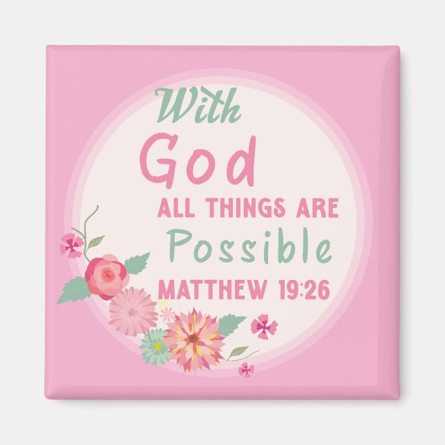 With God All Things Are Possible  Magnet (Front)