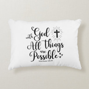 With God all things are Possible - Matthew 19:26 Decorative Cushion