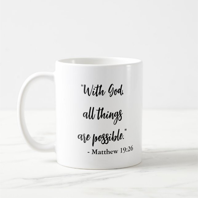 With God All Things Are Possible Religious Quote Coffee Mug (Left)