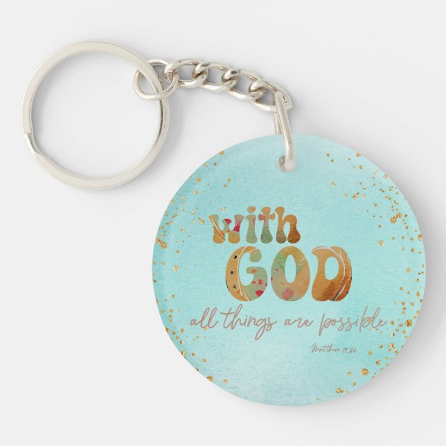With God, All Things are Possible Verse Key Ring (Front)