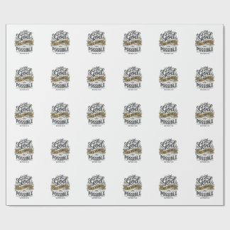 With God All Things Are Possible Vintage Christian Wrapping Paper