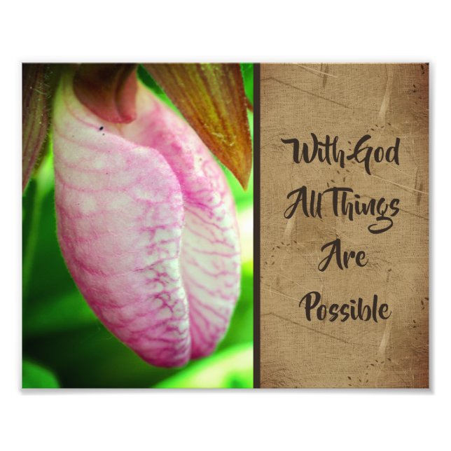 With God All Things Possible Inspirational 8x10 Photo Print (Front)