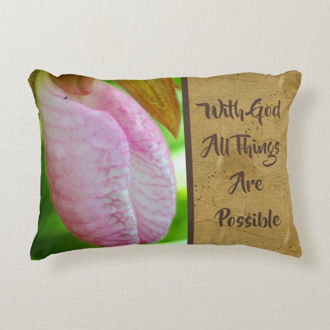 With God All Things Possible Inspirational   Decorative Cushion (Front)