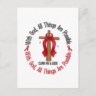 WITH GOD CROSS AIDS / HIV T-Shirts & Gifts Postcard