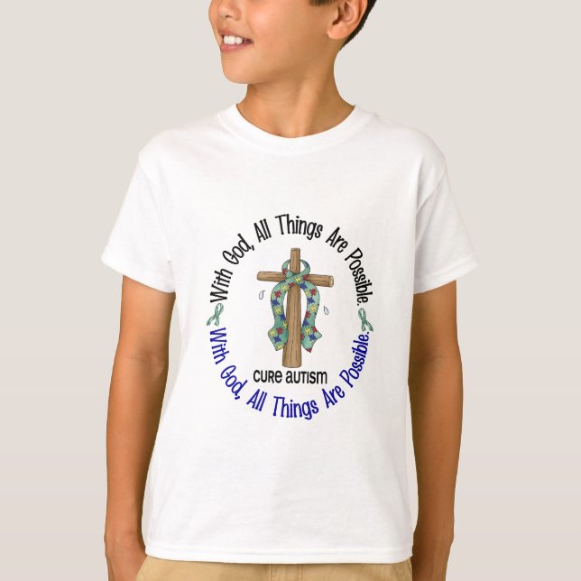 WITH GOD CROSS AUTISM T-Shirts & Gifts (Front)