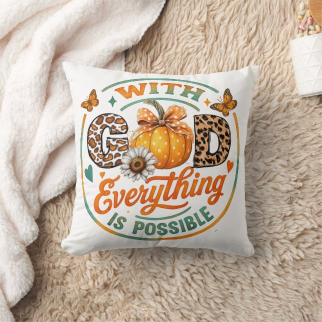 With God Everything Is Possible  Cushion (Blanket)