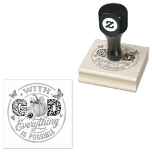 With God Everything Is Possible  Rubber Stamp