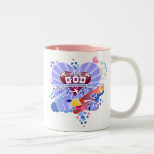 With God Hearts Two-Tone Coffee Mug