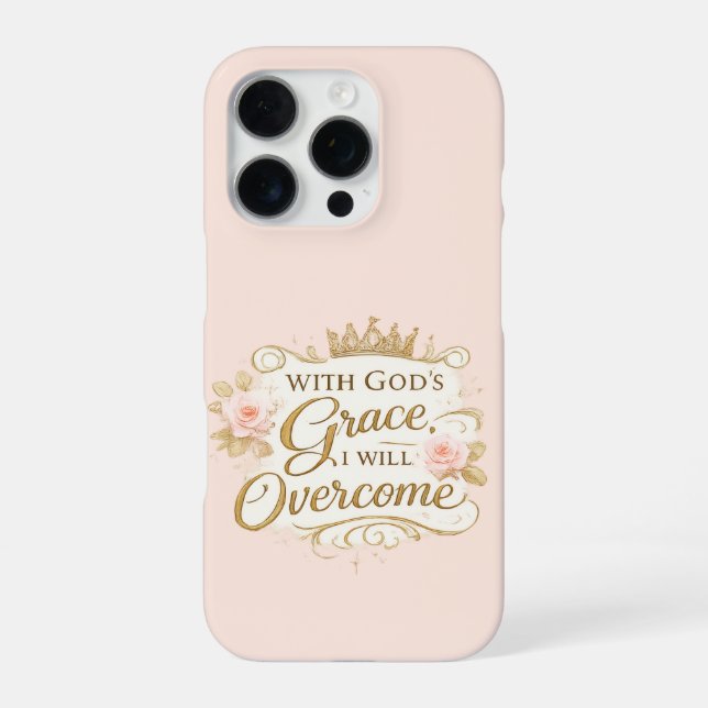 With God’s Grace I Will Overcome Faith iPhone Case (Back)
