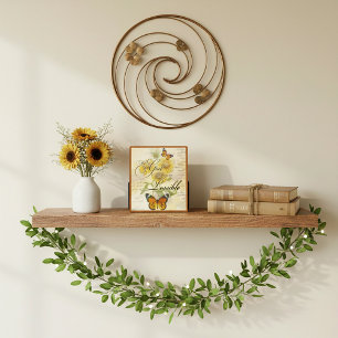 With God Sunflowers and butterfly   Plaque