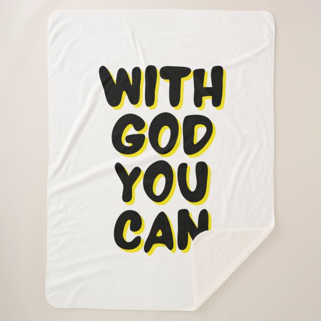 With God You Can Faith Based Sherpa Blanket (Front)
