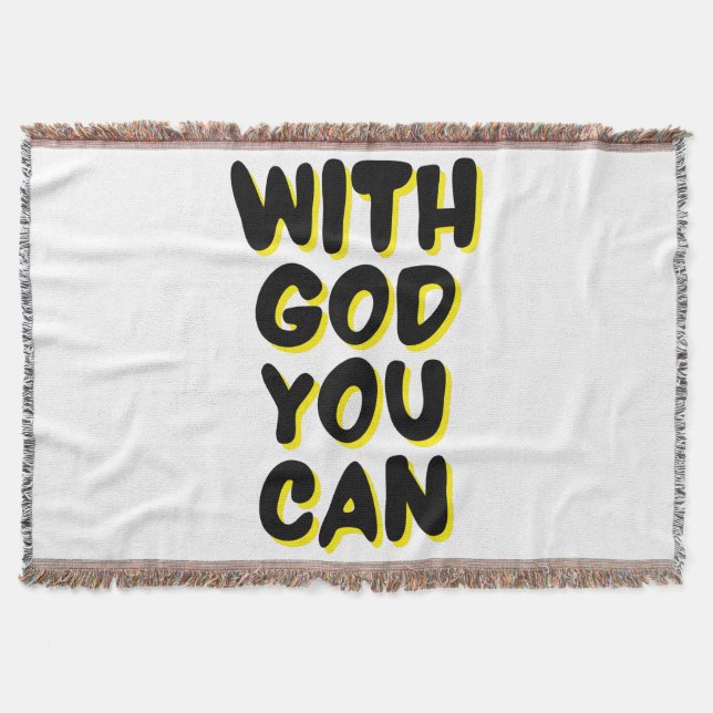 With God You Can Faith Based Throw Blanket (Front)