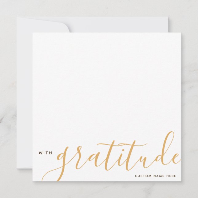 With Gratitude Personalised Thank You Yellow Card (Front)