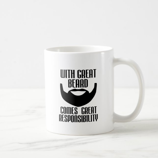 with great beard comes great responsibility tshirt coffee mug (Right)