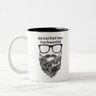 With Great Beard Comes Great Responsibility Two-Tone Coffee Mug