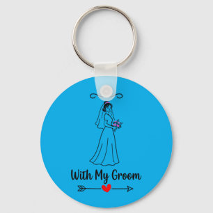 With Groom Matching Couple Wedding Honeymoon Bride Key Ring