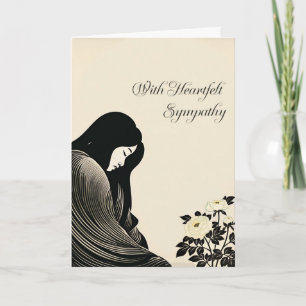 With Heartfelt Sympathy Elegant Woman  Card