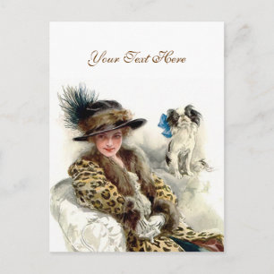 With Her Dog 2 Postcard