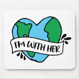 With Her Ecofriendly Icon Happy Earth Clipart Ecof Mouse Pad
