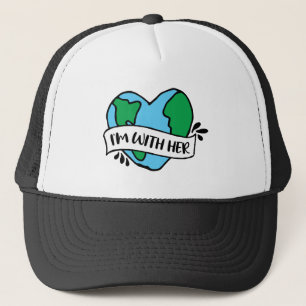 With Her Ecofriendly Icon Happy Earth Clipart Ecof Trucker Hat