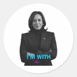 With Her Kamala Vote For 2024 President Kamala-har Classic Round Sticker