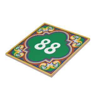 💛🧡💚 With house number Azulejos, decorative Cera Ceramic Tile