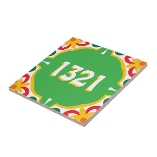  With house number Azulejos, decorative pattern,   Ceramic Tile