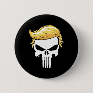 With Iconic Trump Hair President Supporter  6 Cm Round Badge