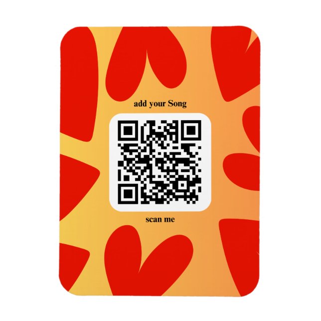With individual personal song per QR code Magnet (Vertical)