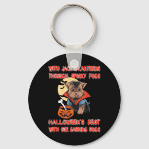 With Jack O Lanterns Through Spooky Fogs Funny Key Ring