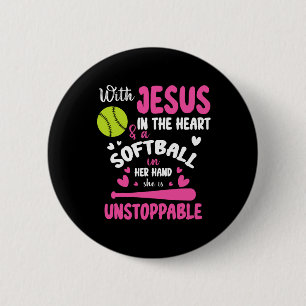 With Jesus In Her Heart Softll Her Hand She Is Uns 6 Cm Round Badge