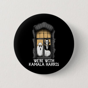 With Kamala Harris Funny Halloween Election Scary 6 Cm Round Badge