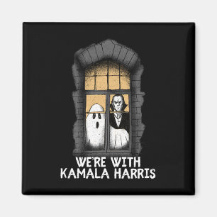 With Kamala Harris Funny Halloween Election Scary Magnet