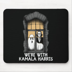 With Kamala Harris Funny Halloween Election Scary Mouse Pad