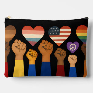 With Liberty and Justice for All Protest Freedom Accessory Pouch