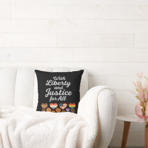 With Liberty and Justice for All Protest Freedom Cushion