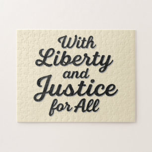 With Liberty and Justice for All Protest Freedom Jigsaw Puzzle