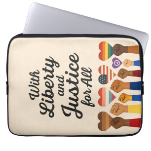With Liberty and Justice for All Protest Freedom Laptop Sleeve