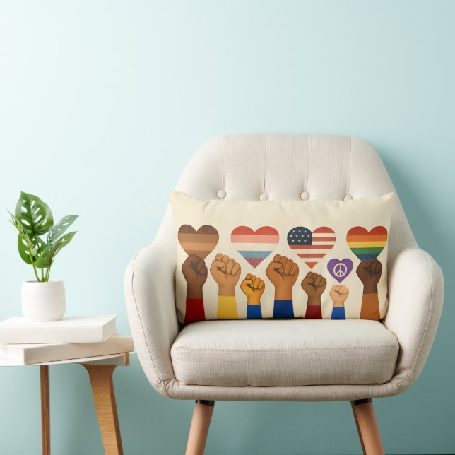 With Liberty and Justice for All Protest Freedom Lumbar Cushion (Chair)