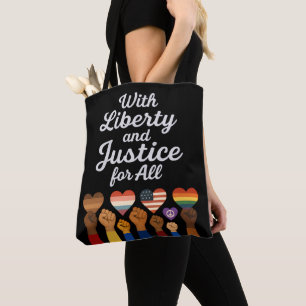 With Liberty and Justice for All Protest Freedom Tote Bag