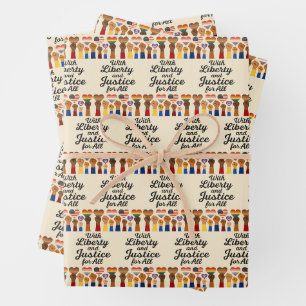 With Liberty and Justice for All Protest Freedom Wrapping Paper Sheet