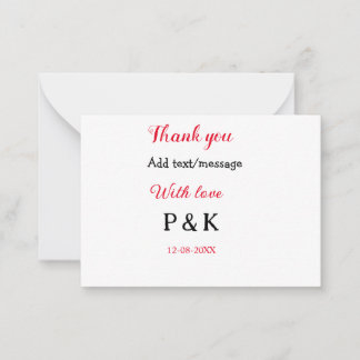 With love add couple name letter thank you add dat card