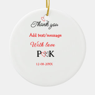 With love add couple name letter thank you add dat ceramic ornament