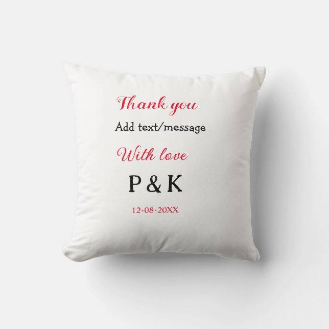 With love add couple name letter thank you add dat cushion (Front)