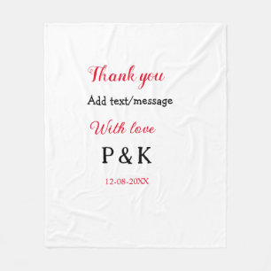 With love add couple name letter thank you add dat fleece blanket