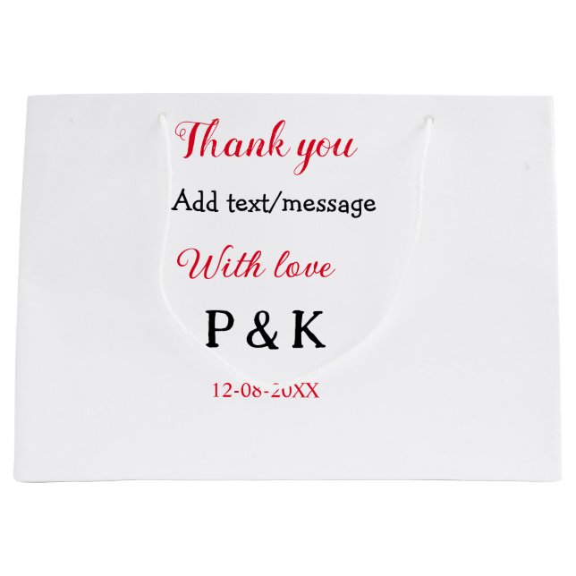 With love add couple name letter thank you add dat large gift bag (Front)