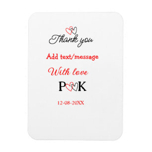 With love add couple name letter thank you add dat magnet