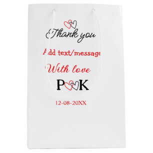With love add couple name letter thank you add dat medium gift bag