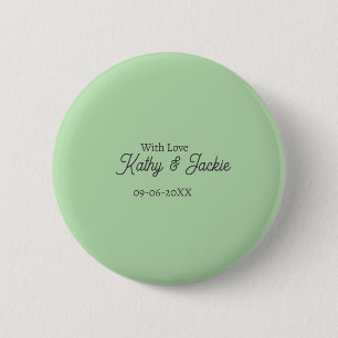 With love add couple name wedding simple minimal 6 cm round badge